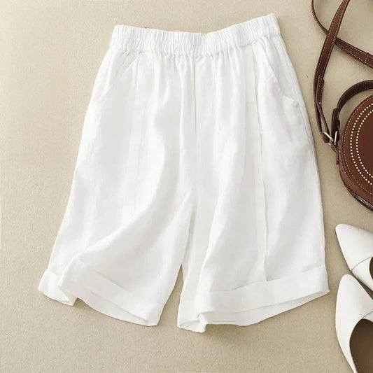 Arlena Linen Shorts — Breathable Tailored Linen Cotton Blend Shorts