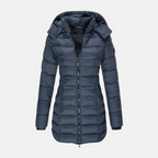Veyla — Women’s Slim Quilted Hooded Puffer Coat with Ribbed Cuffs