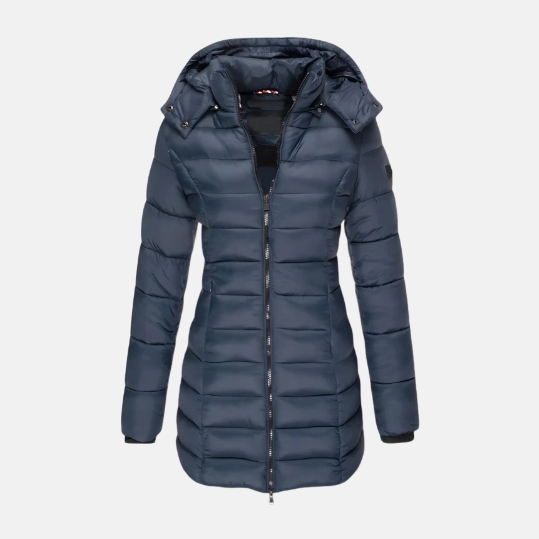 Veyla — Women’s Slim Quilted Hooded Puffer Coat with Ribbed Cuffs