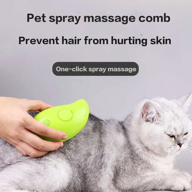 3-in-1 Pet Grooming Comb with Steam Spray for Shedding Control