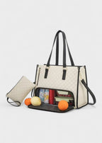3 - in - 1 Quilted Shoulder Bag (Beige ) - Torba | Zavonix