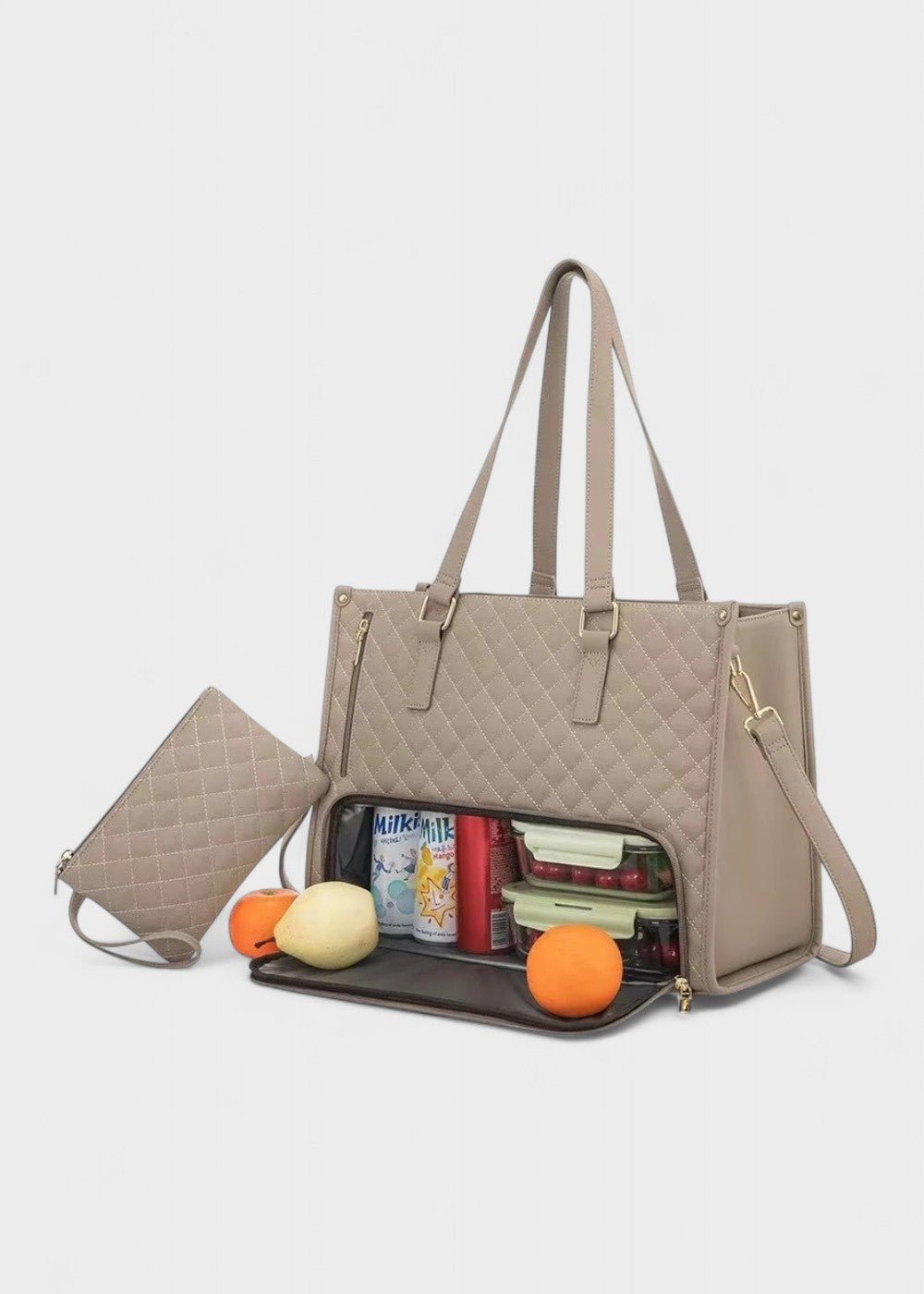 3 - in - 1 Quilted Shoulder Bag (Burgundy ) - Torba | Zavonix