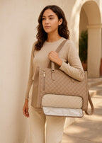 3 - in - 1 Quilted Shoulder Bag (Khaki ) - Torba | Zavonix