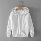 Lightweight Cotton-Linen Blend Hoodie with Breathable, Soft Texture