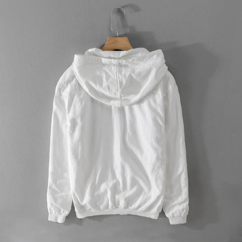 Lightweight Cotton-Linen Blend Hoodie with Breathable, Soft Texture