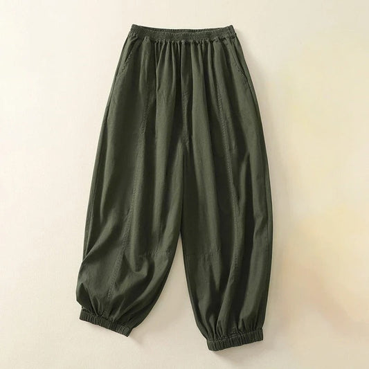 Linora — Breathable Linen Harem Pants with Tapered Fit