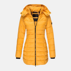 Veyla — Women’s Slim Quilted Hooded Puffer Coat with Ribbed Cuffs