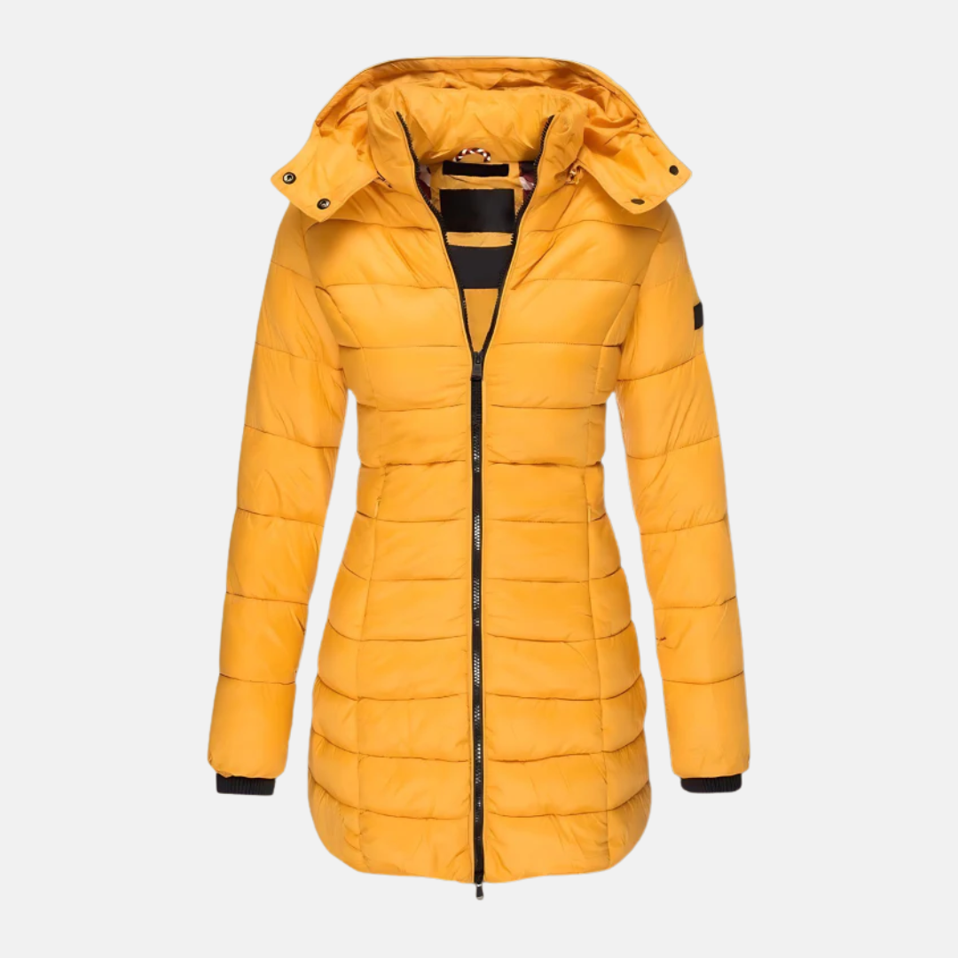 Veyla — Women’s Slim Quilted Hooded Puffer Coat with Ribbed Cuffs
