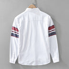Caldeno — Men's Linen Shirt with Subtle Contrast Striping