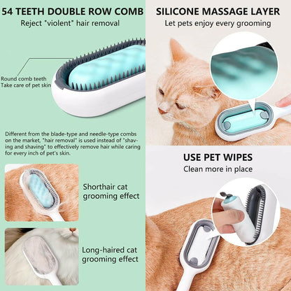 4 in 1 Cat / Pet Grooming Comb. Hair Removal, Wash, Clean & Massage - Zavonix