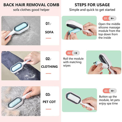 4 in 1 Cat / Pet Grooming Comb. Hair Removal, Wash, Clean & Massage - Zavonix