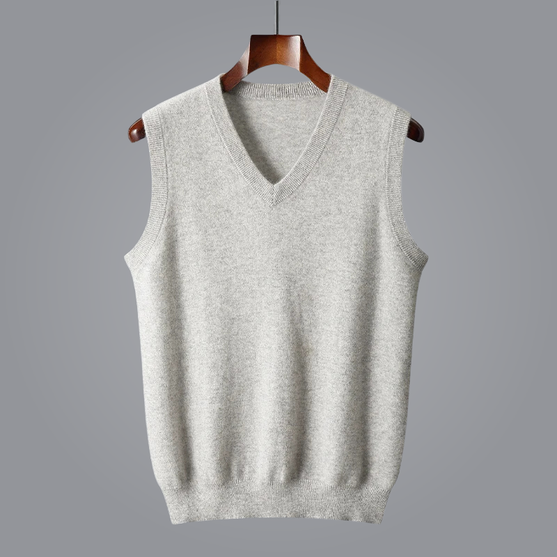 Elara — Tailored 100% Cashmere V-Neck Vest for Soft Warmth