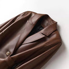 Eli Women's Leather Coat | Authentic Bovine, Artistic Design