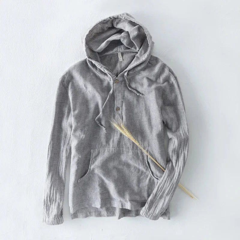 Lightweight Linen Hoodie with Breathable Soft Fabric for Spring Comfort