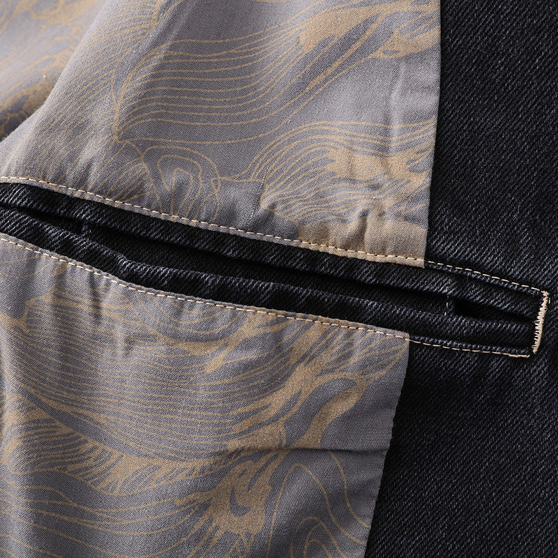 Elwin — Tailored Dark-Wash Denim Jacket with Wooden Buttons