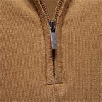 Llevant Men's Polo Shirt | Zip Neckline, Vertical Knit Pattern