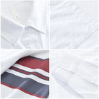 Caldeno — Men's Linen Shirt with Subtle Contrast Striping