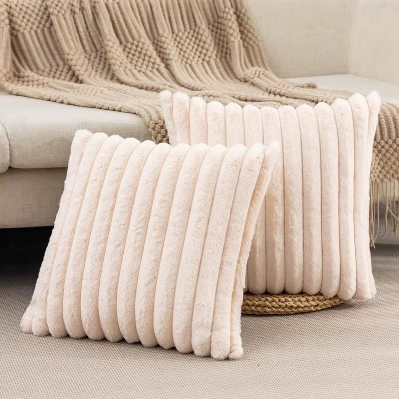 5-Piece Plush Velvet Pillow Set with Dual Textures for Cozy Home Decor 8