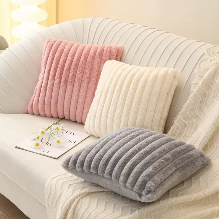 5-Piece Plush Velvet Pillow Set with Dual Textures for Cozy Home Decor 2