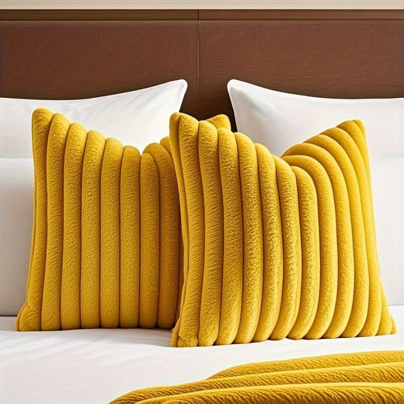 5-Piece Plush Velvet Pillow Set with Dual Textures for Cozy Home Decor 9