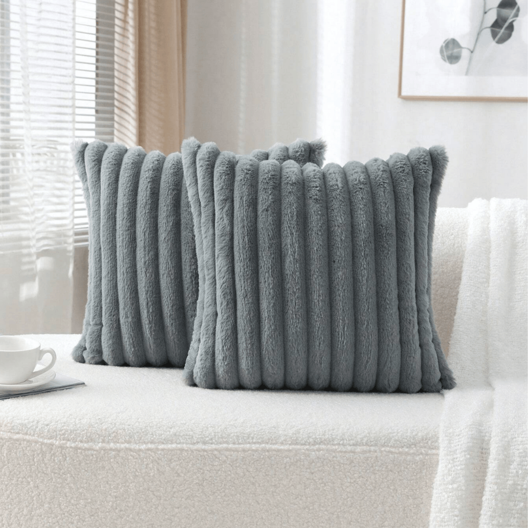 5-Piece Plush Velvet Pillow Set with Dual Textures for Cozy Home Decor 11
