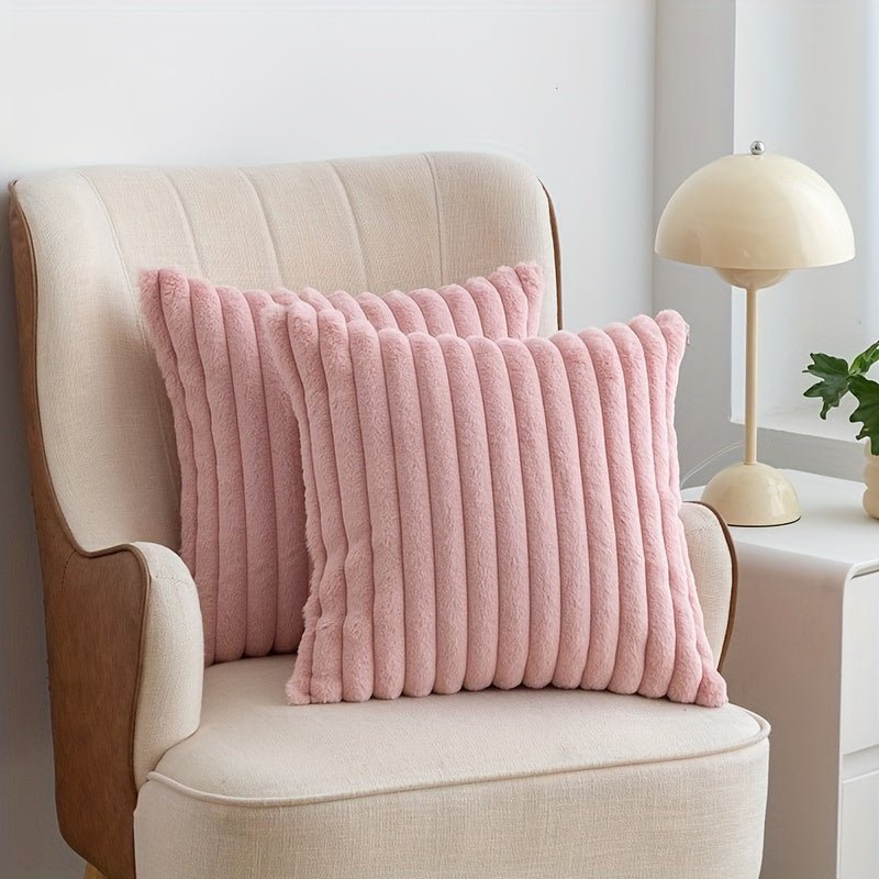5-Piece Plush Velvet Pillow Set with Dual Textures for Cozy Home Decor 6