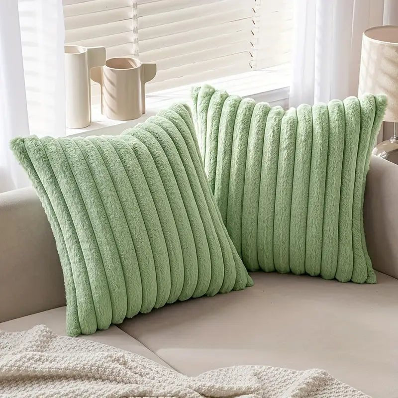 5-Piece Plush Velvet Pillow Set with Dual Textures for Cozy Home Decor 7