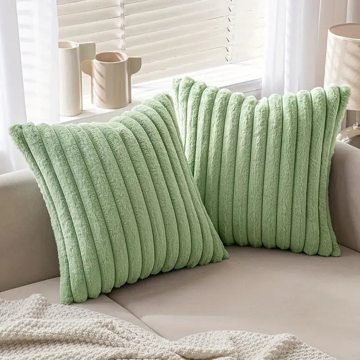 5-Piece Plush Velvet Pillow Set with Dual Textures for Cozy Home Decor 7