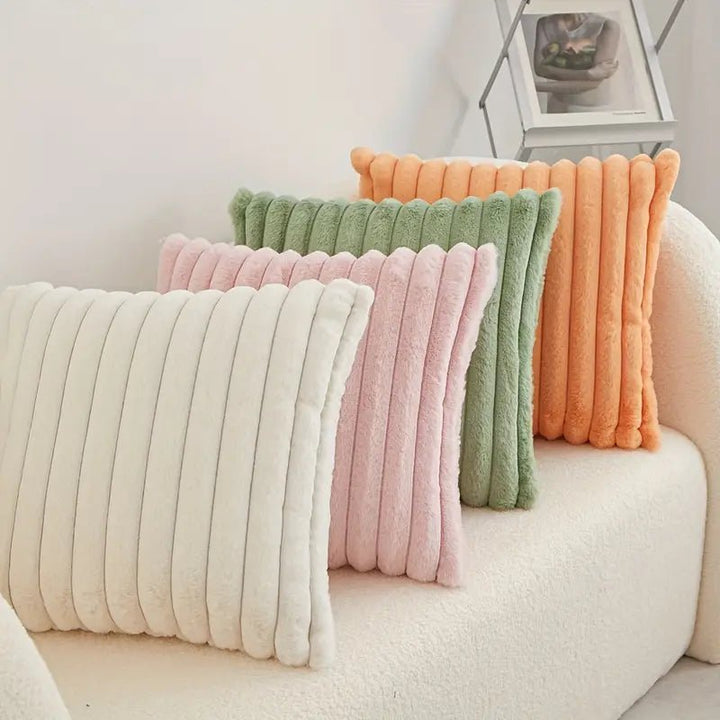 5-Piece Plush Velvet Pillow Set with Dual Textures for Cozy Home Decor 3