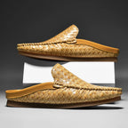 Briens Pantoletten | Handgewebtes Leder