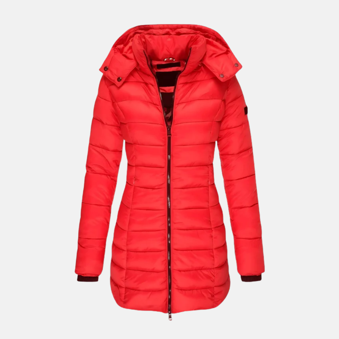 Veyla — Women’s Slim Quilted Hooded Puffer Coat with Ribbed Cuffs