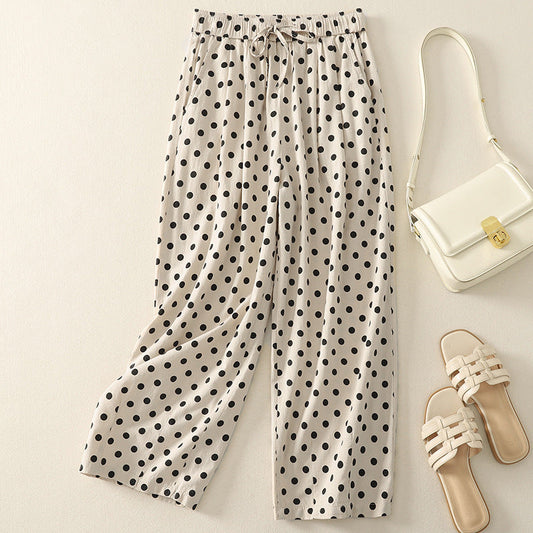 Elara Pants — Breathable Cotton Linen Casual Pants with Gathered Waistband
