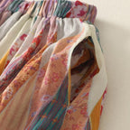 Norla — Lightweight Linen Colorwave Skirt with Structured Folds