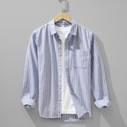 Arlen — Men's Linen Shirt with Soft Vertical Stripes and Tailored Fit