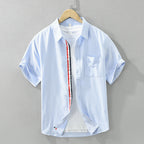 Finnor Linen Shirt — Lightweight Breathable Men’s Summer Shirt with Stripe Detail