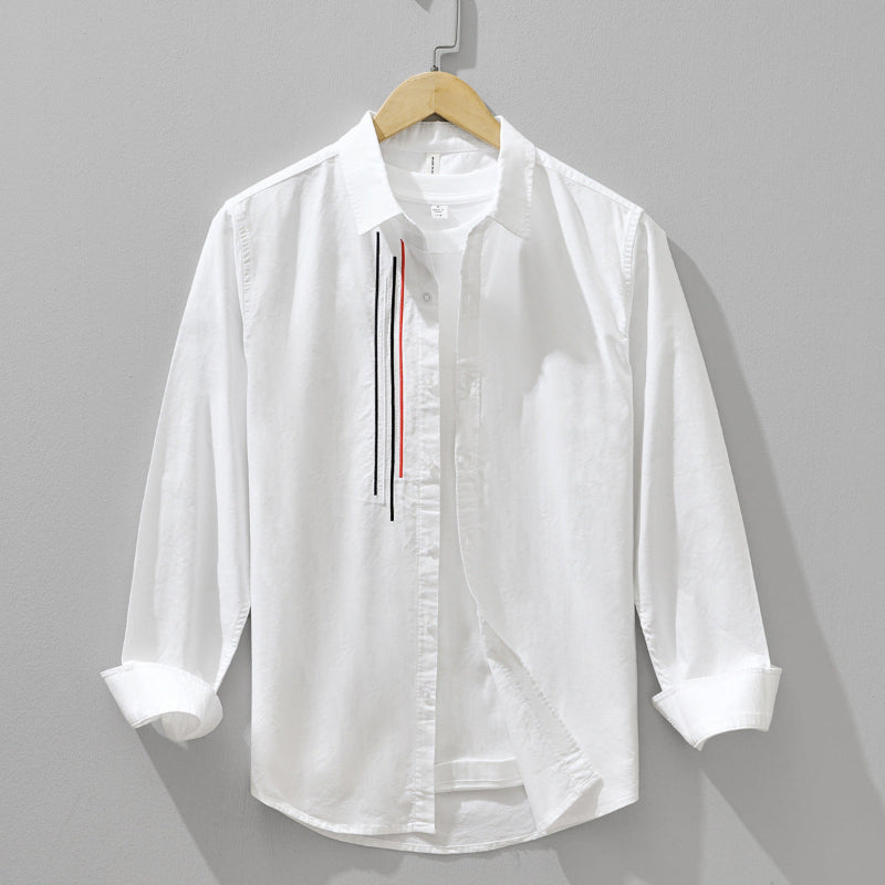 Soreno — Men's Premium Linen Shirt with Subtle Chest Accent