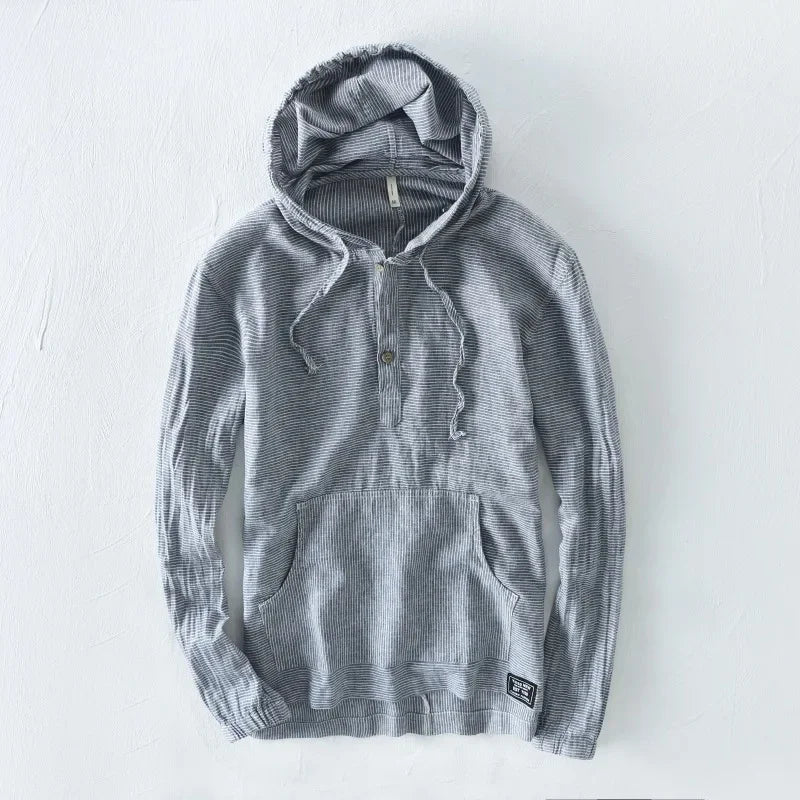 Lightweight Linen Hoodie with Breathable Soft Fabric for Spring Comfort