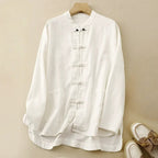 Lightweight Linen Shirt with Knot Closures and Patch Pockets