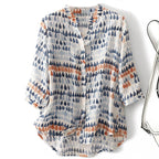 Lightweight Linen Blouse with Hand-Dipped Unique Color and Swingy Fit
