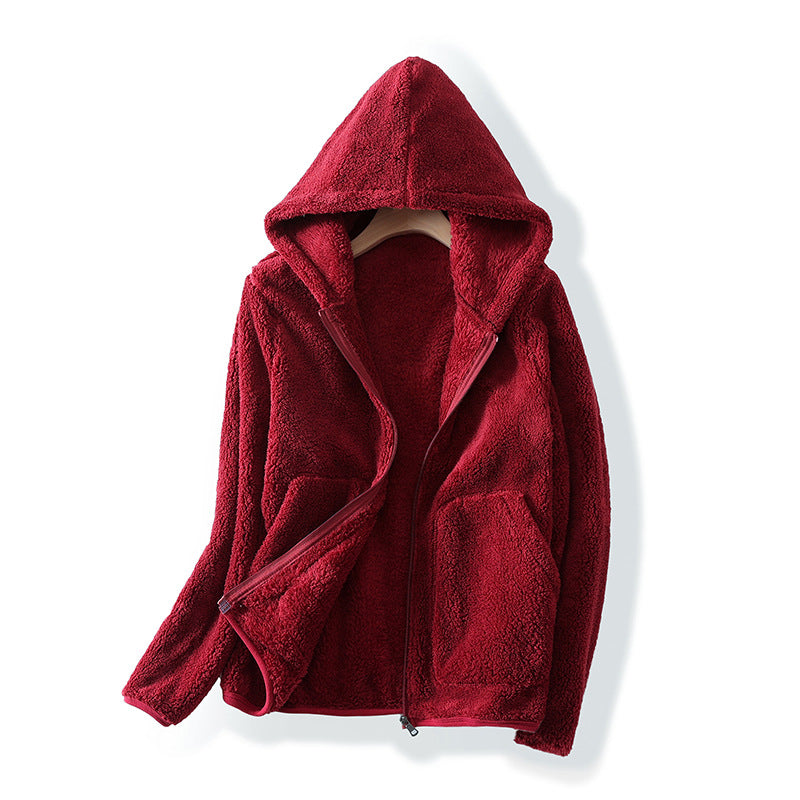 Cozy Fleece-Lined Hoodie with Hood and Pockets for Warmth