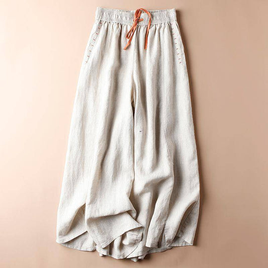 Liora Linen Pants — Breathable Relaxed-Fit Pants with Flexible Waistband
