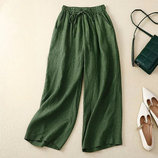Nolari — Relaxed Cotton-Linen Harem Pants with Gathered Waist