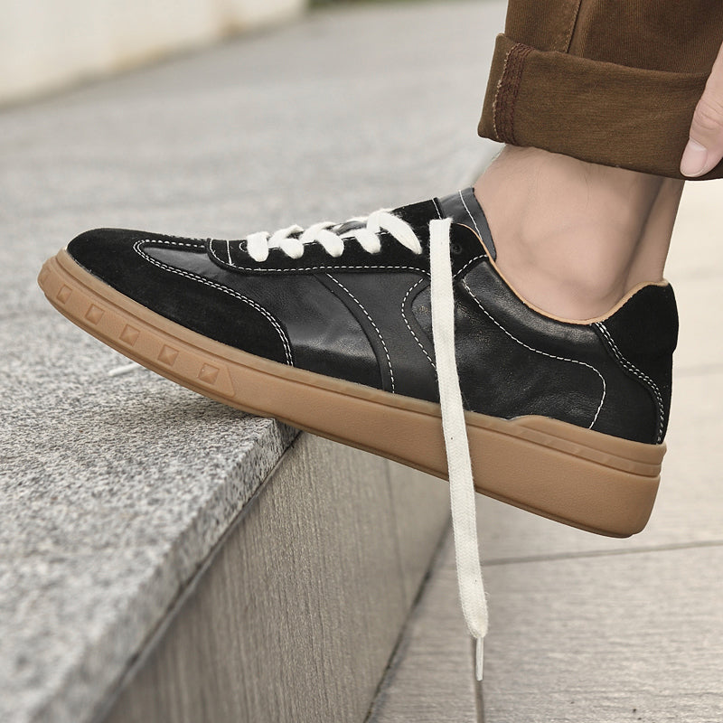 Stevano — Genuine Leather Sneakers with Cushioned Sole