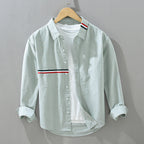Liora — Ultra-Light Linen Shirt with Minimal Two-Stripe Design