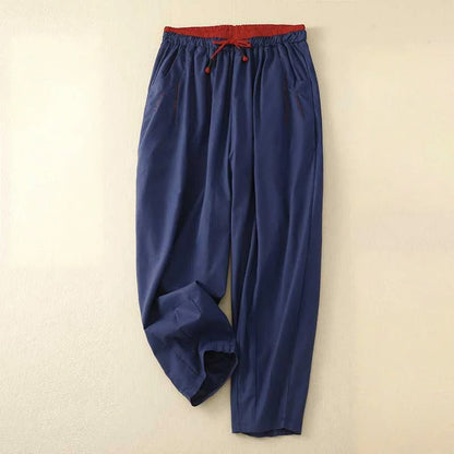 Avenlea — Breathable Linen Pants with Cinnamon Waistband for Summer Comfort