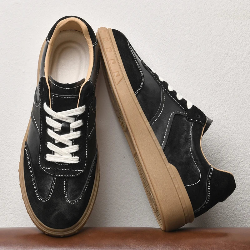 Stevano — Genuine Leather Sneakers with Cushioned Sole