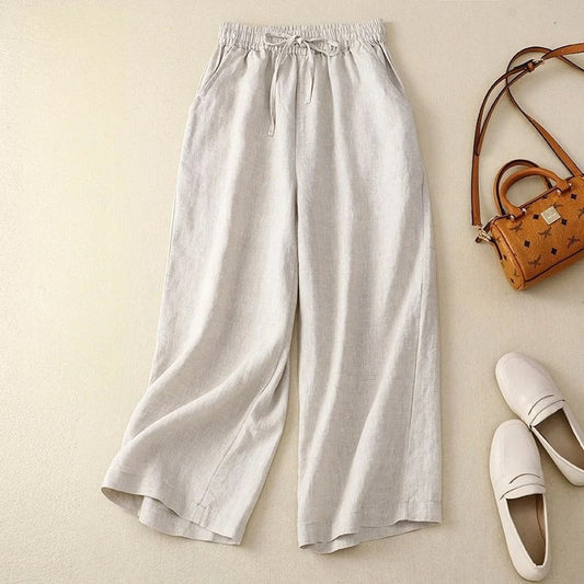 Nolari — Relaxed Cotton-Linen Harem Pants with Gathered Waist