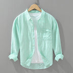 Men's Lightweight Textured Stripe Shirt with Breathable Fabric