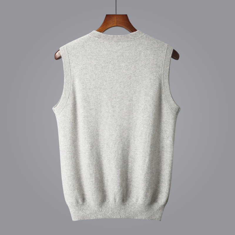 Elara — Tailored 100% Cashmere V-Neck Vest for Soft Warmth