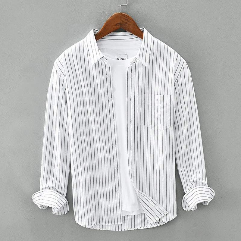 Lyran — Striped Tailored Linen Shirt for Warm Weather Comfort